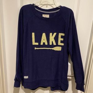Simply Southern Terry long sleeve crew”LAKE” size XL